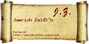 Jamrich Zalán névjegykártya